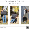 Black Extra Smell Proof Smell Proof Bag for women. Dannhich